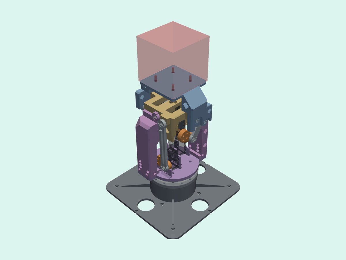 3D render of a motorised pan-tilt platform designed in our studio