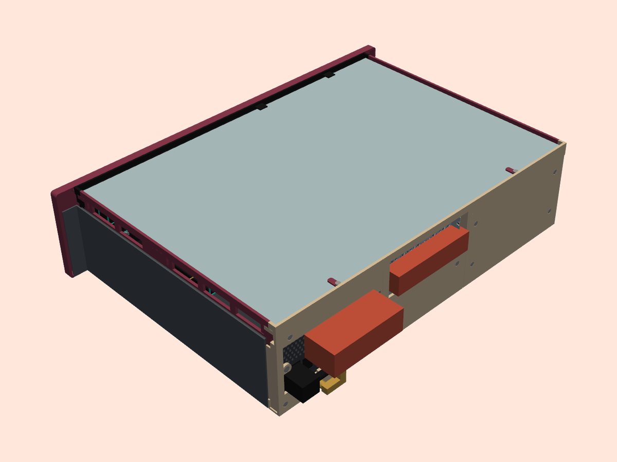 3D render of a custom rack-mounted compute chassis